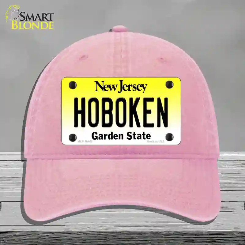 HAT12-MLP-10148 Hoboken   Jersey Novelty License Plate Hat, Unconstructed Cotton - Pink
