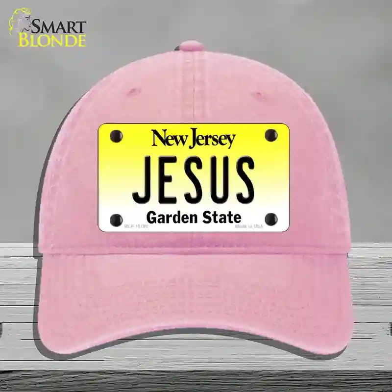 HAT12-MLP-10166 Jesus   Jersey Novelty License Plate Hat, Unconstructed Cotton - Pink