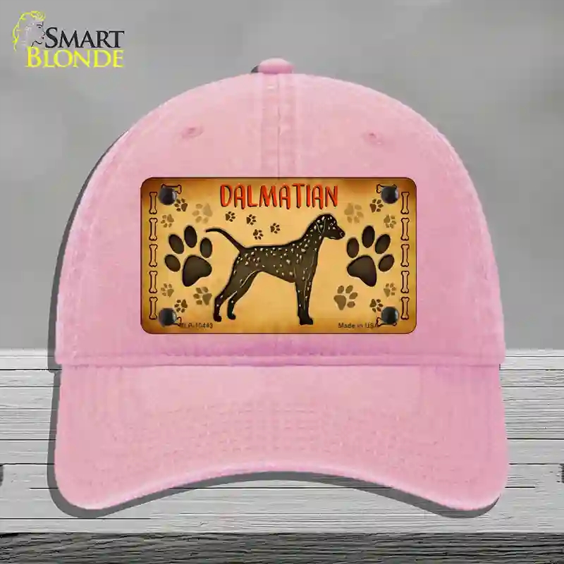 HAT12-MLP-10443 Dalmatian Novelty License Plate Hat, Unconstructed Cotton - Pink
