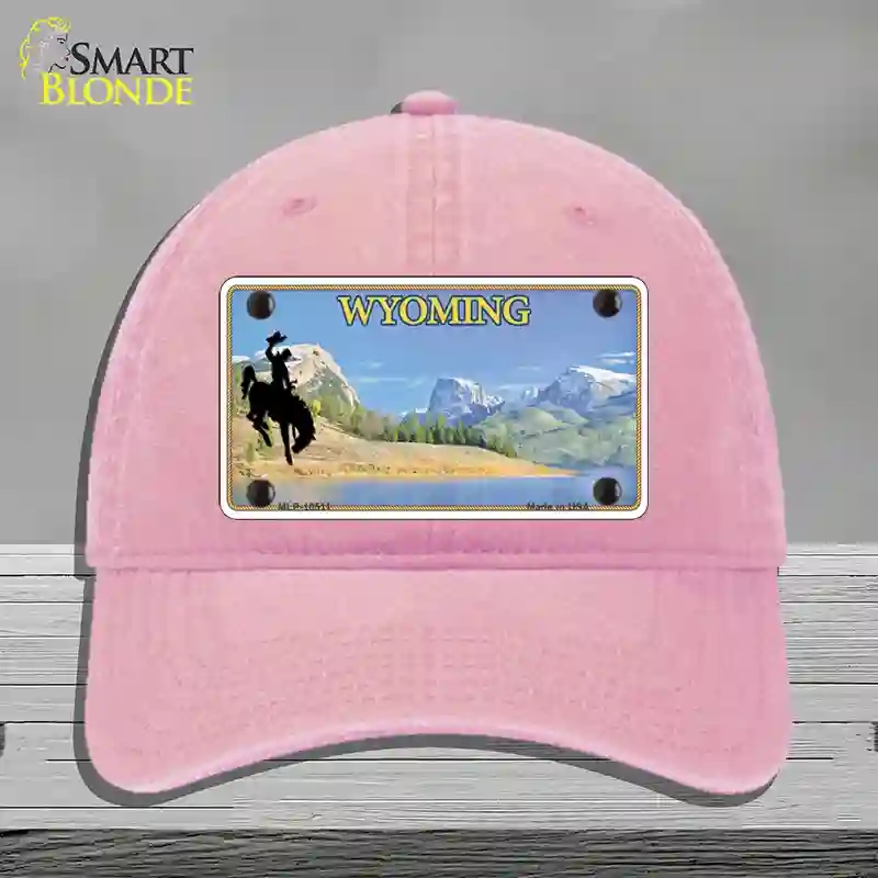 HAT12-MLP-10511 Wyoming Blank Novelty License Plate Hat, Unconstructed Cotton - Pink