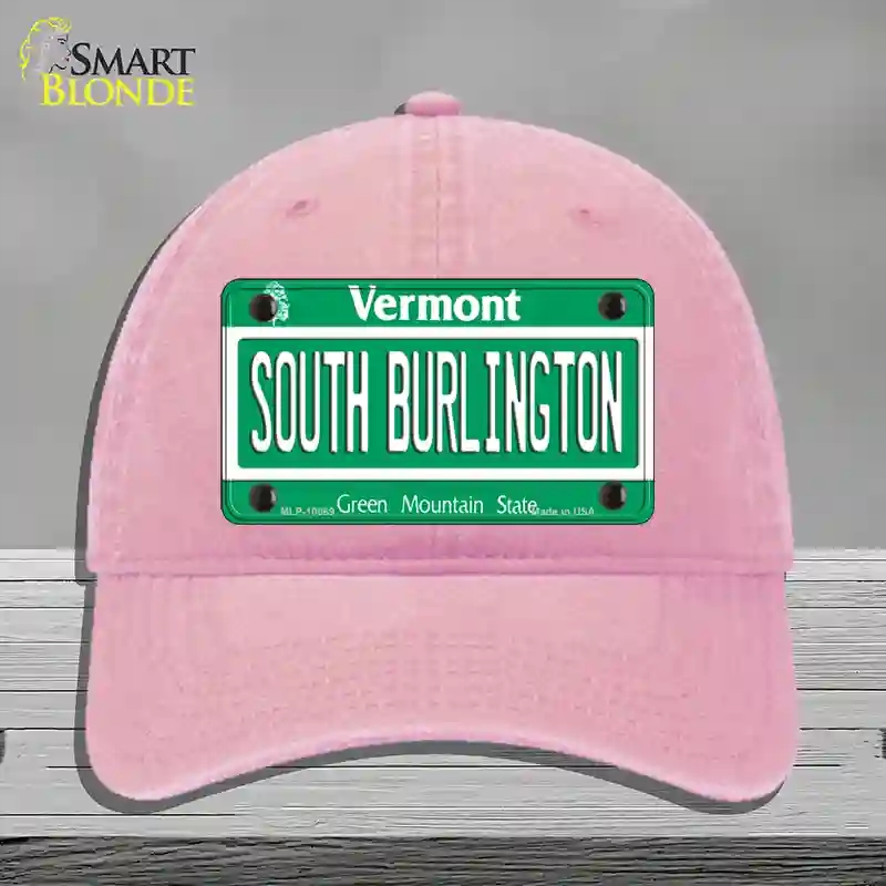 HAT12-MLP-10669 South Burlington Vermont Novelty License Plate Hat, Unconstructed Cotton - Pink