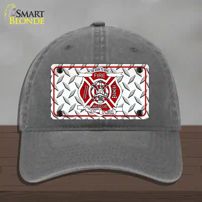 HAT08-MLP-020 Fire Fighter Rescue Novelty License Plate Hat, Unconstructed Cotton - Charcoal