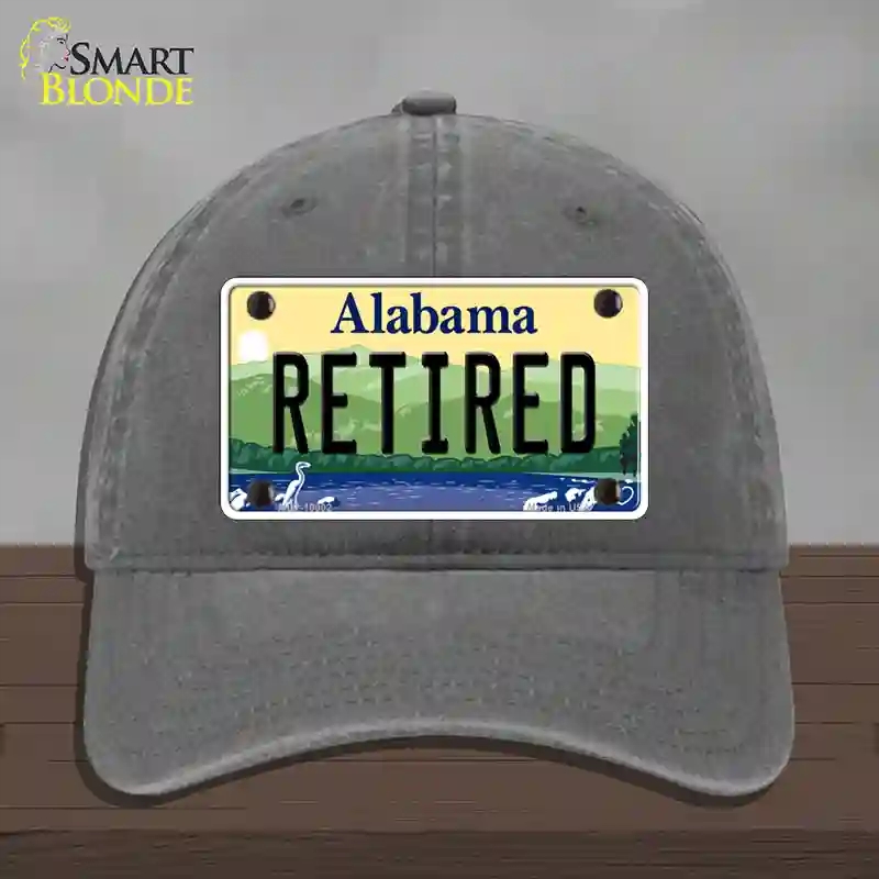 HAT08-MLP-10002 Retired Alabama Novelty License Plate Hat, Unconstructed Cotton - Charcoal