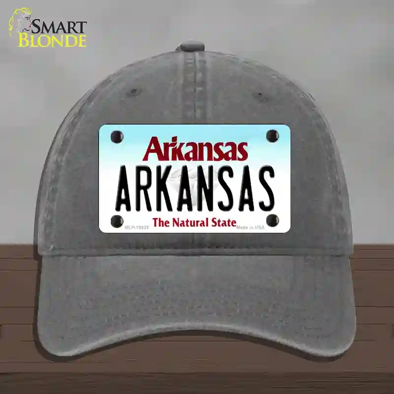 HAT08-MLP-10025 Arkansas Diamond Novelty License Plate Hat, Unconstructed Cotton - Charcoal