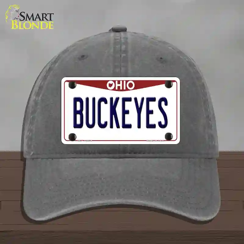 HAT08-MLP-10074 Buckeyes Ohio Novelty License Plate Hat, Unconstructed Cotton - Charcoal