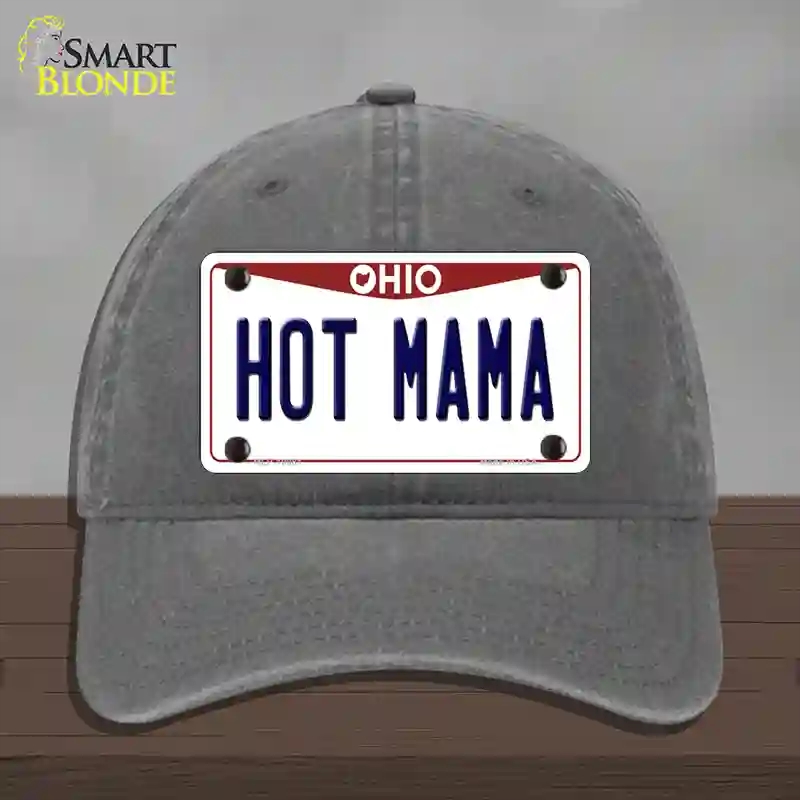 HAT08-MLP-10081 Hot Mama Ohio Novelty License Plate Hat, Unconstructed Cotton - Charcoal