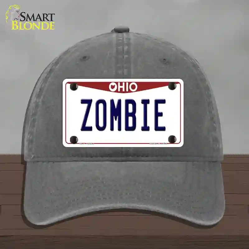 HAT08-MLP-10082 Zombie Ohio Novelty License Plate Hat, Unconstructed Cotton - Charcoal