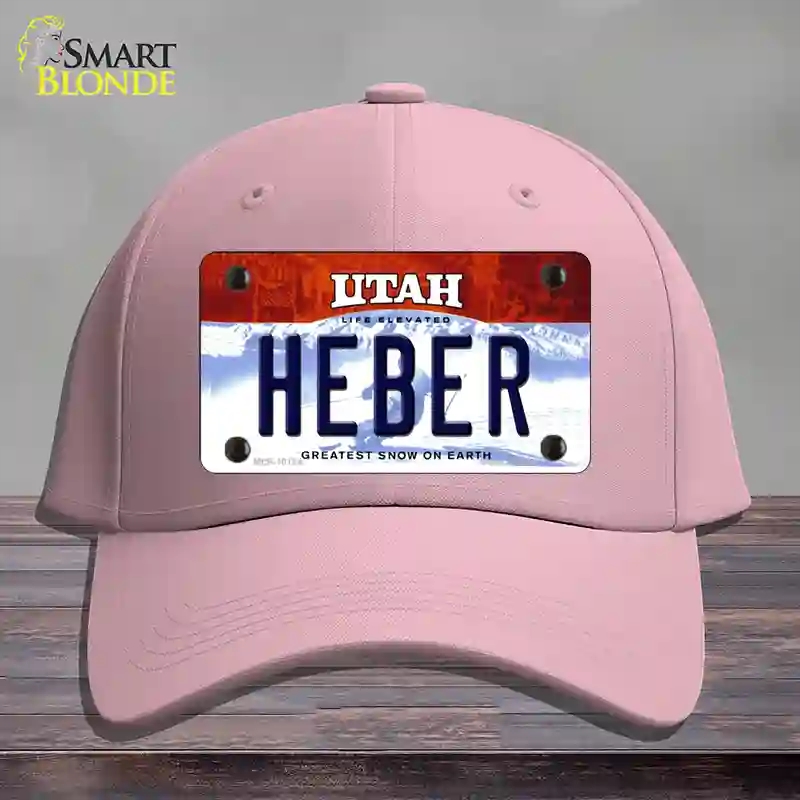 HAT05-MLP-10194 Heber Utah Novelty License Plate Hat, Cotton - Pink