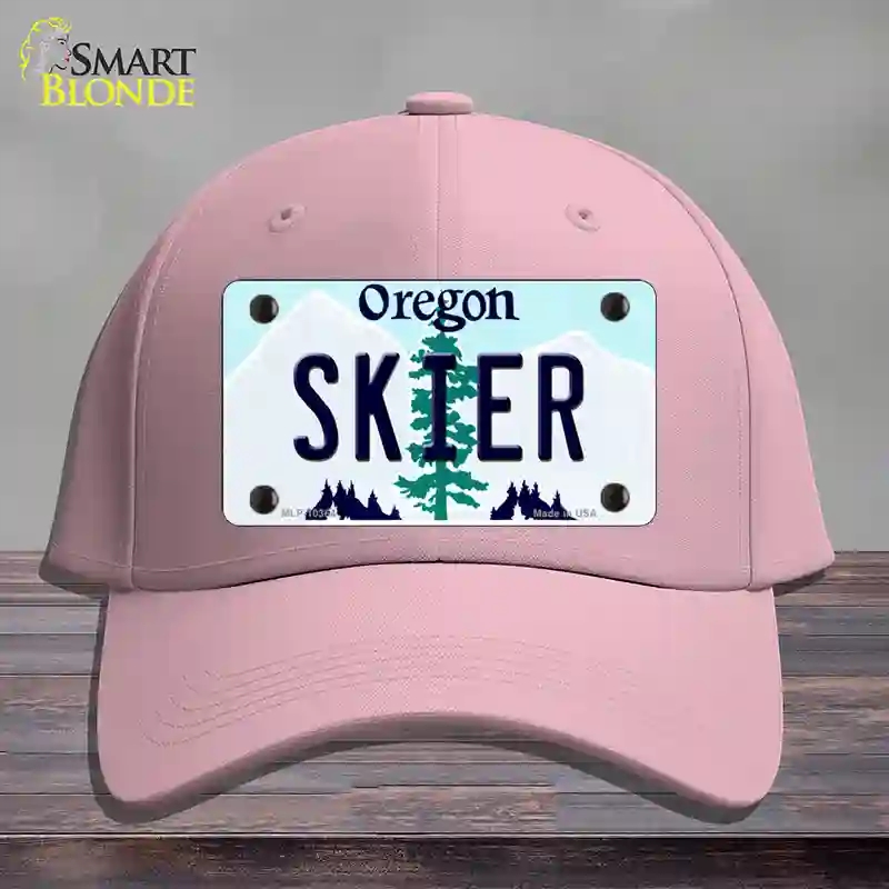 HAT05-MLP-10364 Skier Oregon Novelty License Plate Hat, Cotton - Pink