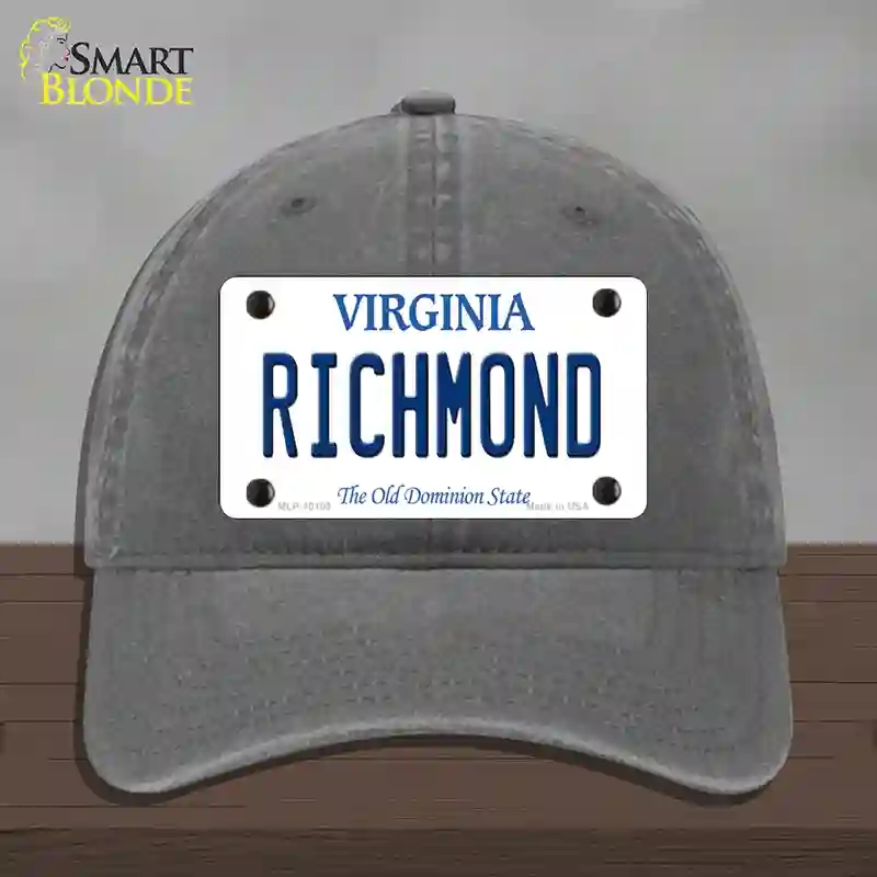 HAT08-MLP-10109 Richmond Virginia Novelty License Plate Hat, Unconstructed Cotton - Charcoal