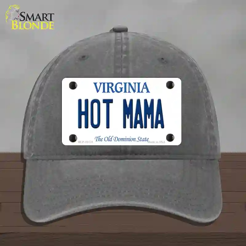 HAT08-MLP-10125 Hot Mama Virginia Novelty License Plate Hat, Unconstructed Cotton - Charcoal