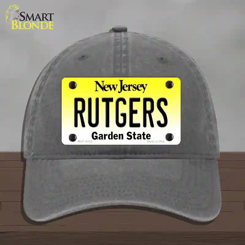 HAT08-MLP-10182 Rutgers   Jersey Novelty License Plate Hat, Unconstructed Cotton - Charcoal