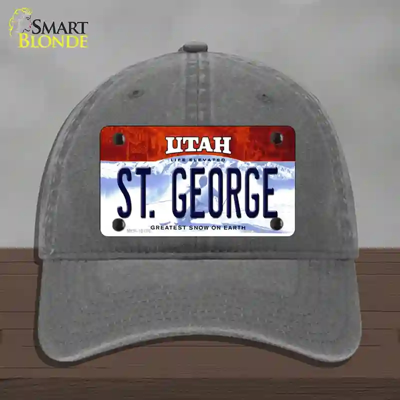 HAT08-MLP-10190 St George Utah Novelty License Plate Hat, Unconstructed Cotton - Charcoal