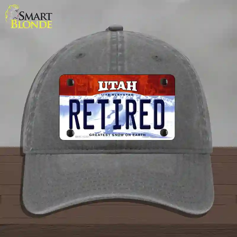 HAT08-MLP-10207 Retired Utah Novelty License Plate Hat, Unconstructed Cotton - Charcoal