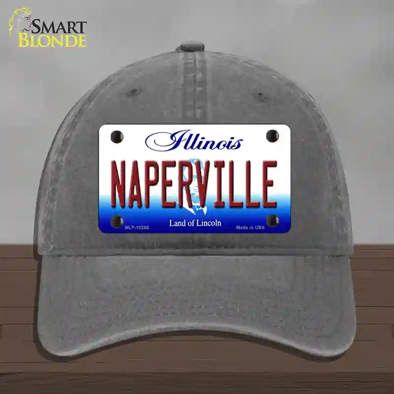 HAT08-MLP-10286 Naperville Illinois Novelty License Plate Hat, Unconstructed Cotton - Charcoal