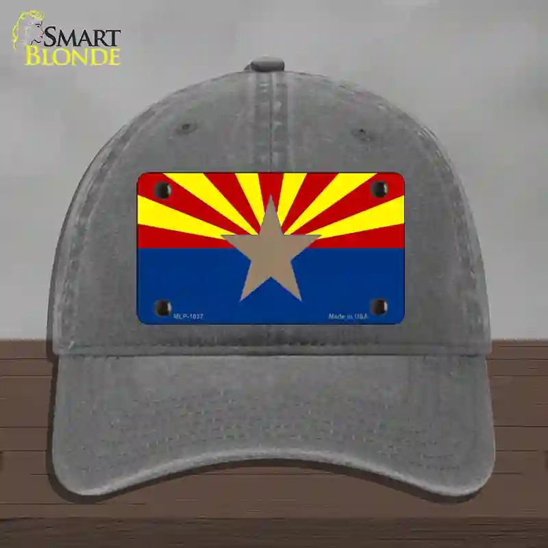 HAT08-MLP-1037 Arizona Big Star State Flag Novelty License Plate Hat, Unconstructed Cotton - Charcoal