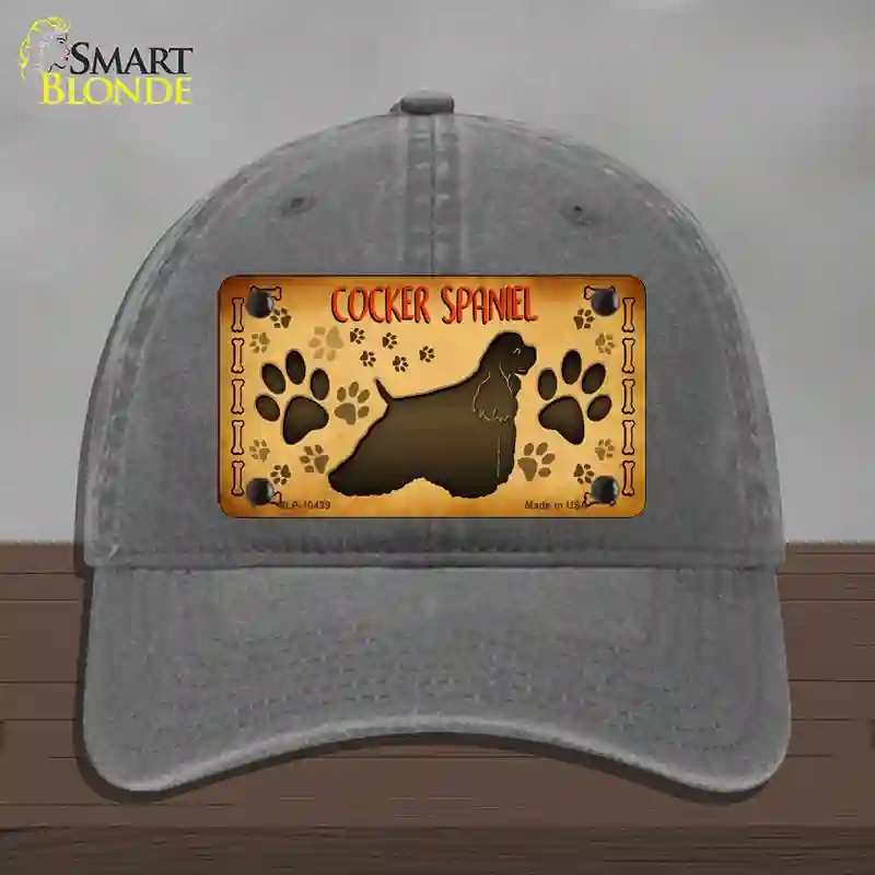 HAT08-MLP-10439 Cocker Spaniel Novelty License Plate Hat, Unconstructed Cotton - Charcoal