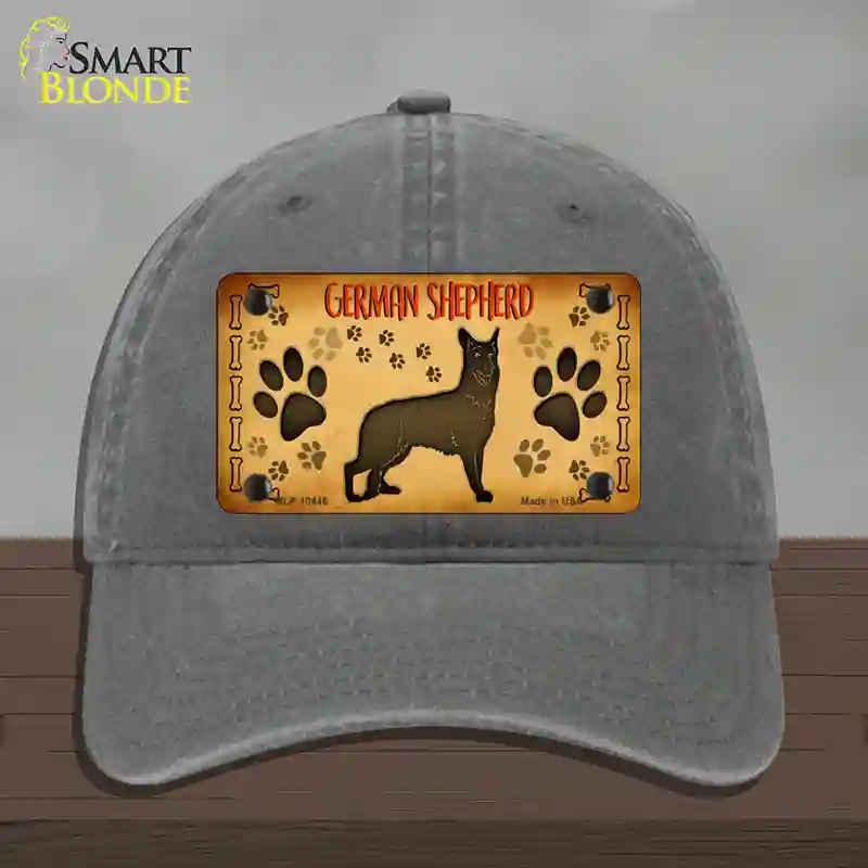 HAT08-MLP-10446 German Shepherd Novelty License Plate Hat, Unconstructed Cotton - Charcoal