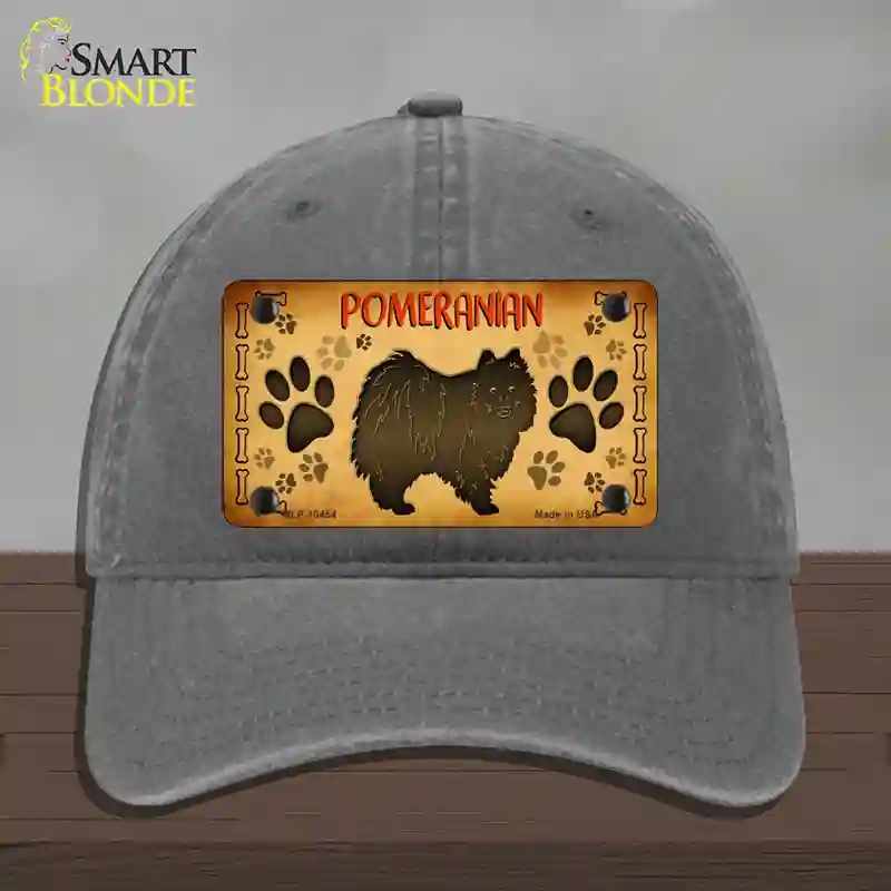 HAT08-MLP-10454 Pomeranian Novelty License Plate Hat, Unconstructed Cotton - Charcoal