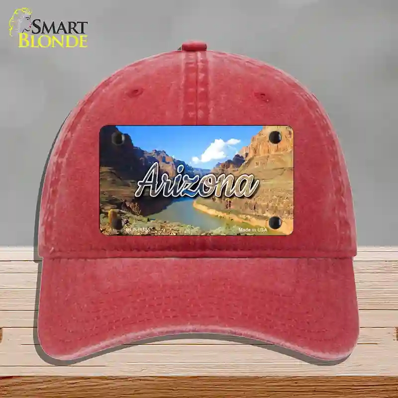 HAT13-MLP-11585 Arizona Canyon State Novelty License Plate Hat, Unconstructed Cotton - Red
