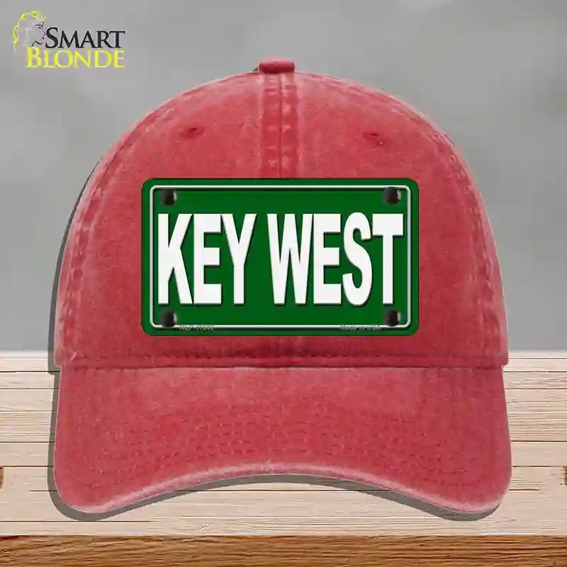 HAT13-MLP-11648 Key West Novelty License Plate Hat, Unconstructed Cotton - Red