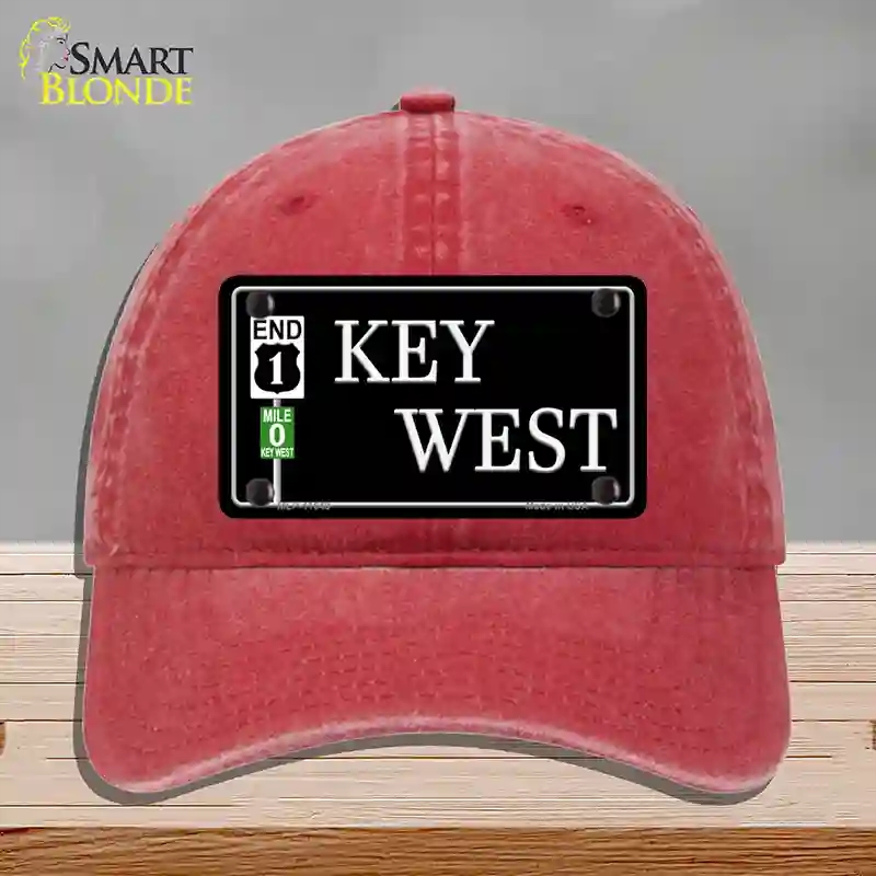 HAT13-MLP-11649 Key West Highway Novelty License Plate Hat Sign, Unconstructed Cotton - Red