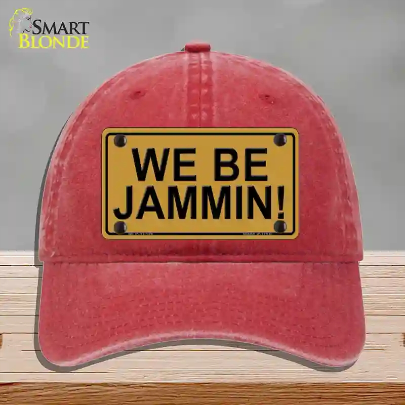 HAT13-MLP-11709 We Be Jamming Novelty License Plate Hat, Unconstructed Cotton - Red