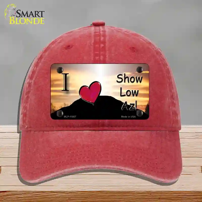 HAT13-MLP-11807 Show Low Hilltop Arizona Novelty License Plate Hat, Unconstructed Cotton - Red