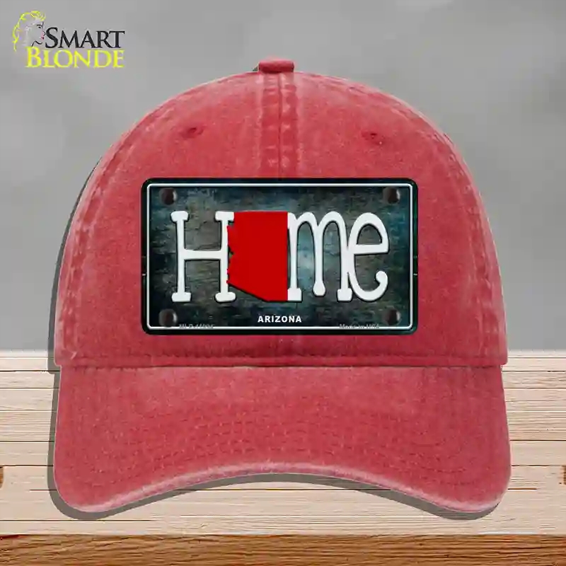 HAT13-MLP-11994 Arizona Home State Outline Novelty License Plate Hat, Unconstructed Cotton - Red