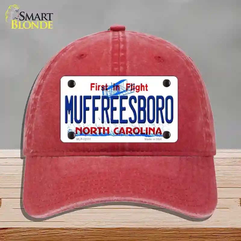 HAT13-MLP-12111 Muffreesboro North Carolina State Novelty License Plate Hat, Unconstructed Cotton - Red