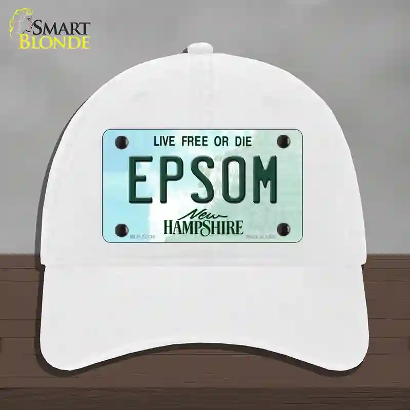 HAT14-MLP-12136 Epsom   Hampshire Novelty License Plate Hat, Unconstructed Cotton - White