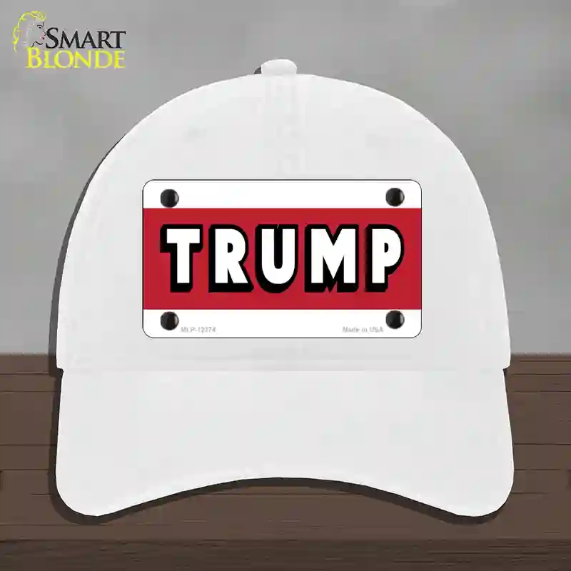 HAT14-MLP-12274 Trump Novelty License Plate Hat, Unconstructed Cotton - White