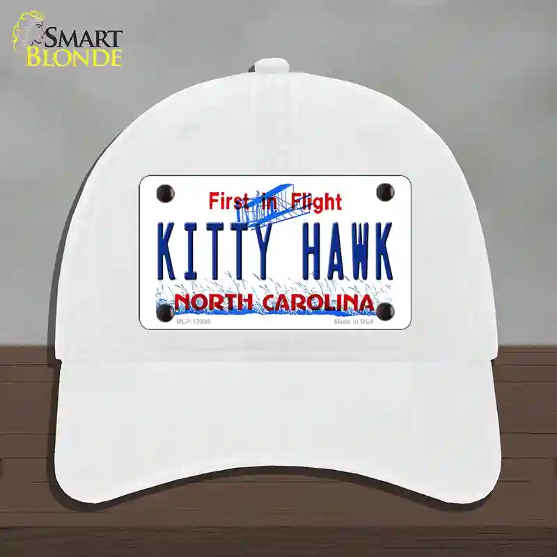 HAT14-MLP-12305 North Carolina Kitty Hawk Novelty License Plate Hat, Unconstructed Cotton - White