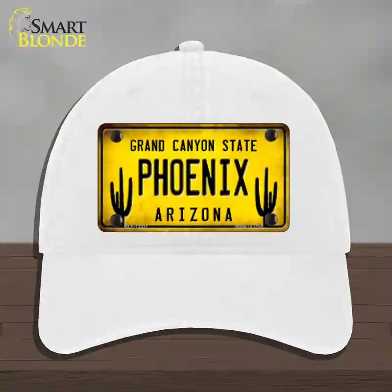 HAT14-MLP-12311 Arizona Phoenix Novelty License Plate Hat, Unconstructed Cotton - White