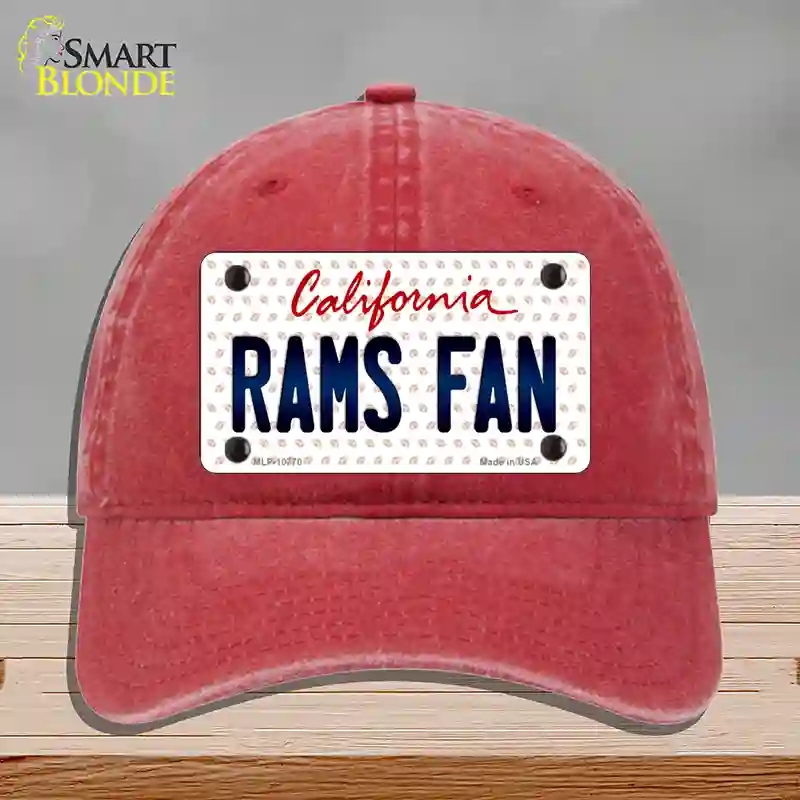 HAT13-MLP-10770 Rams Fan California Novelty License Plate Hat, Unconstructed Cotton - Red