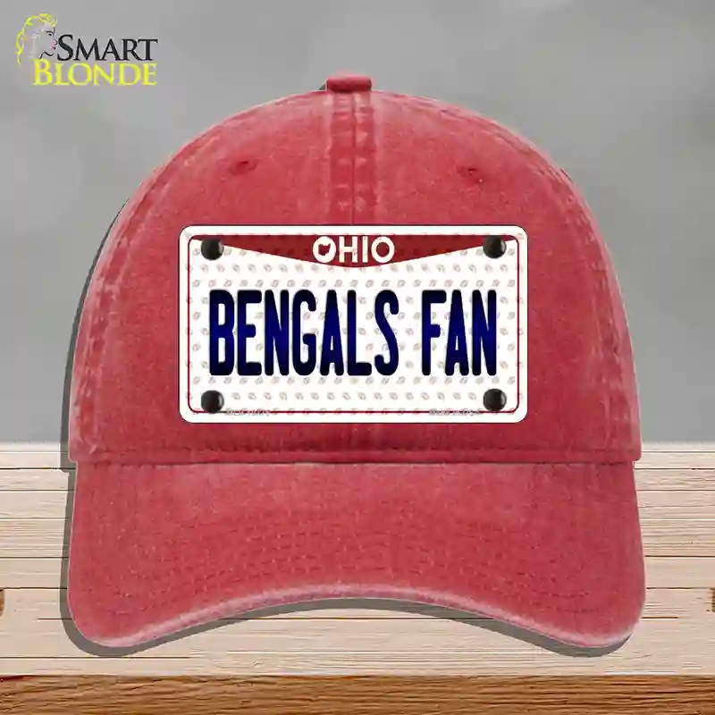 HAT13-MLP-10775 Bengals Fan Ohio Novelty License Plate Hat, Unconstructed Cotton - Red