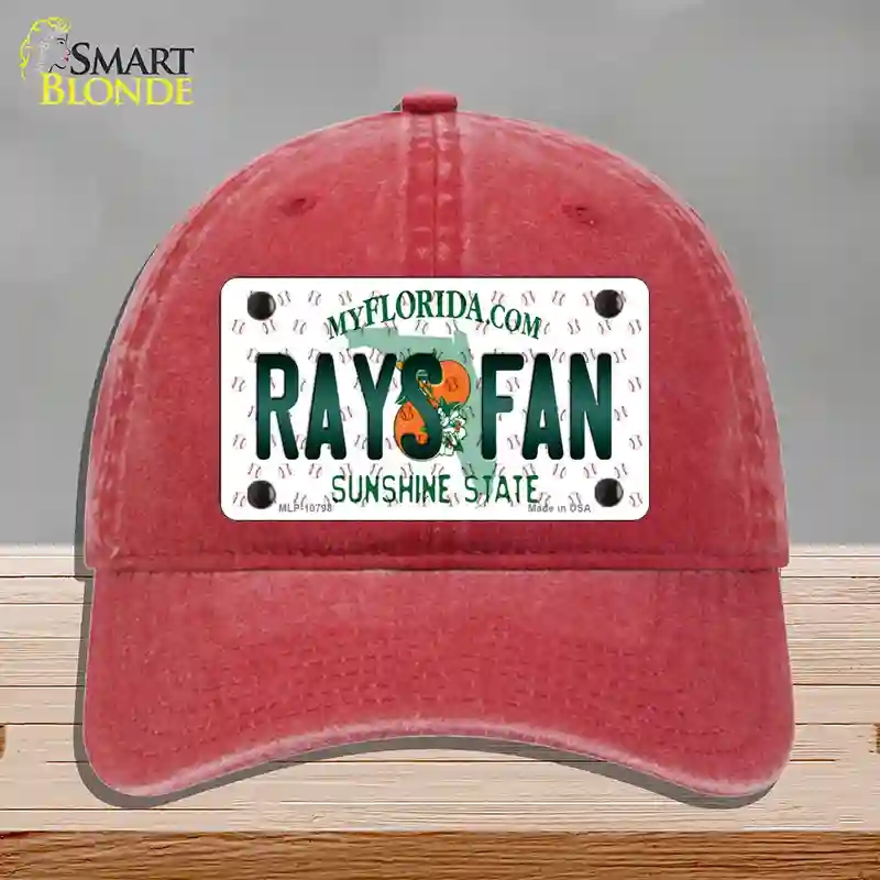 HAT13-MLP-10798 Rays Fan Florida Novelty License Plate Hat, Unconstructed Cotton - Red