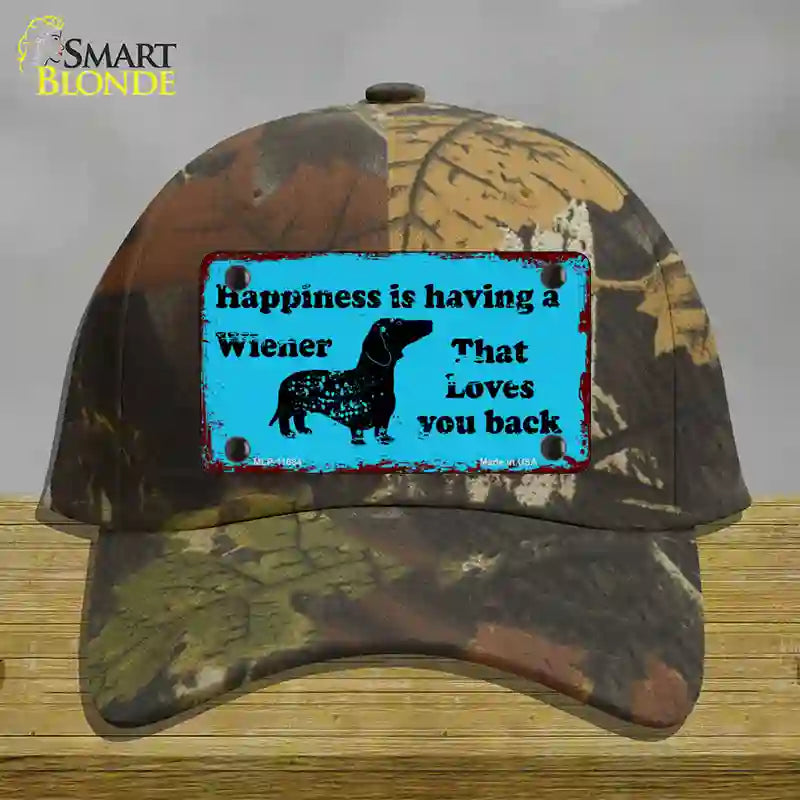 HAT06-MLP-11684 Happiness is Having a Wiener Novelty License Plate Hat, Cotton - Camoflauge