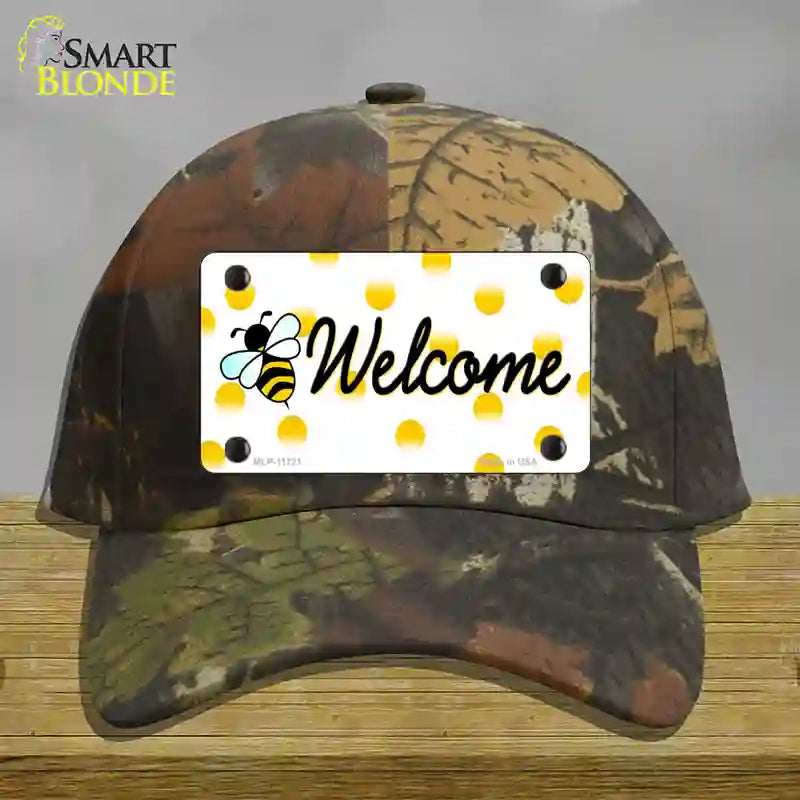 HAT06-MLP-11721 Welcome Bee Novelty License Plate Hat, Cotton - Camouflage
