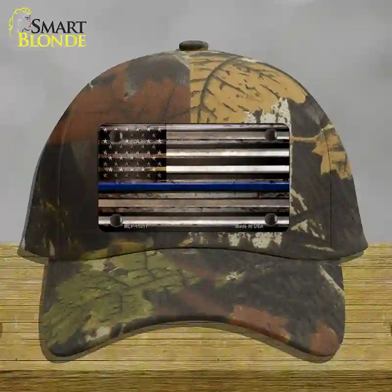 HAT06-MLP-11811 Thin Blue Line American Flag Novelty License Plate Hat, Cotton - Camouflage