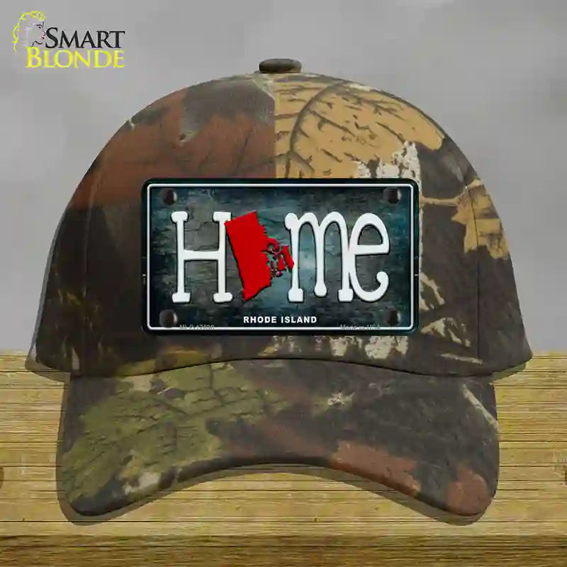 HAT06-MLP-12030 Rhode Island Home State Outline Novelty License Plate Hat, Cotton - Camoflauge