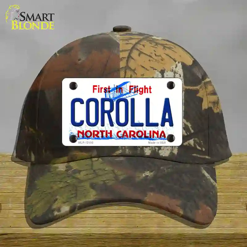 HAT06-MLP-12108 Corolla North Carolina State Novelty License Plate Hat, Cotton - Camoflauge
