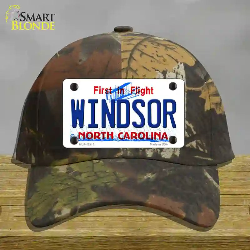 HAT06-MLP-12115 Windsor North Carolina State Novelty License Plate Hat, Cotton - Camouflage