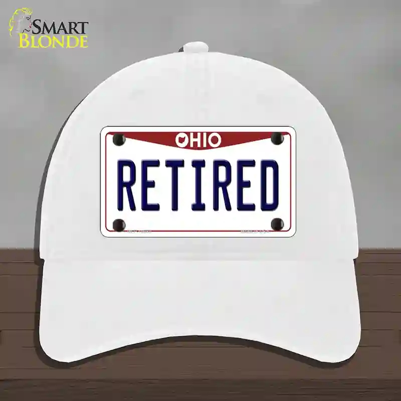 HAT14-MLP-10080 Retired Ohio Novelty License Plate Hat, Unconstructed Cotton - White