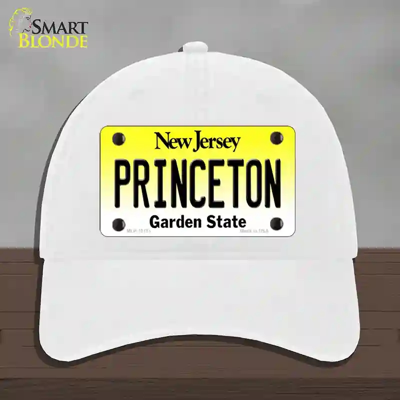 HAT14-MLP-10151 Princeton   Jersey Novelty License Plate Hat, Unconstructed Cotton - White