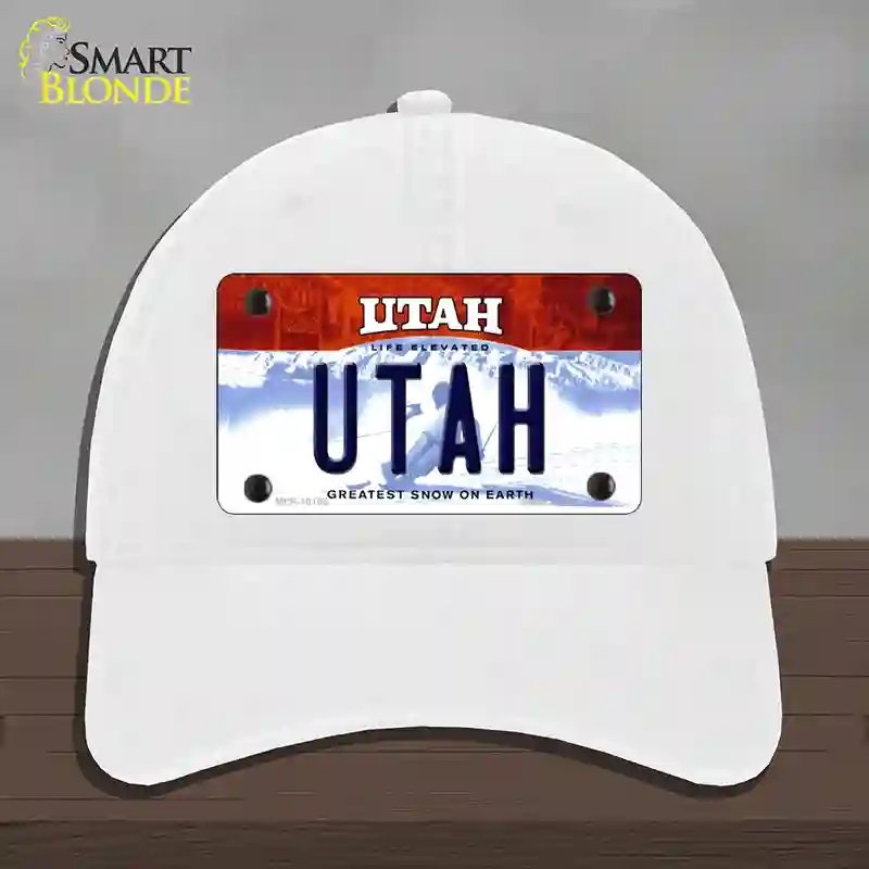 HAT14-MLP-10185 Utah Life Elevated Novelty License Plate Hat, Unconstructed Cotton - White