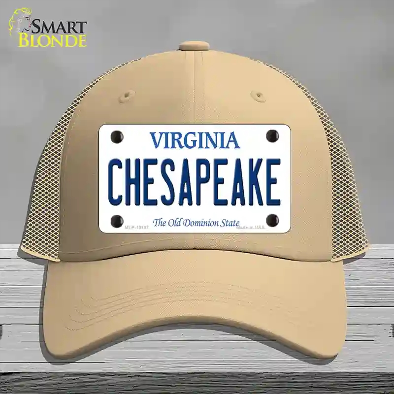 HAT15-MLP-10107 Chesapeake Virginia Novelty License Plate Hat, Mesh - Khaki