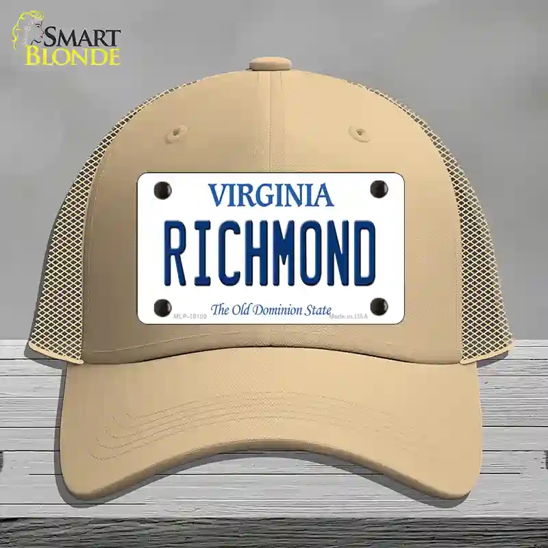 HAT15-MLP-10109 Richmond Virginia Novelty License Plate Hat, Mesh - Khaki