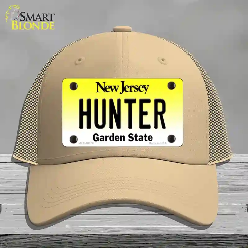 HAT15-MLP-10176 Hunter   Jersey Novelty License Plate Hat, Mesh - Khaki