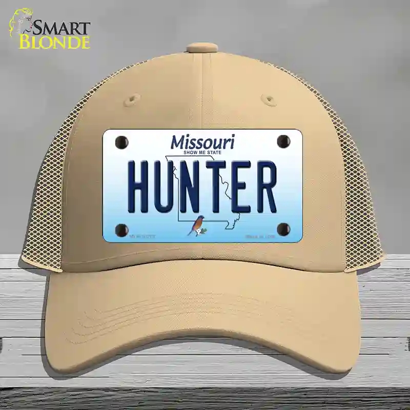HAT15-MLP-10272 Hunter Missouri Novelty License Plate Hat, Mesh - Khaki